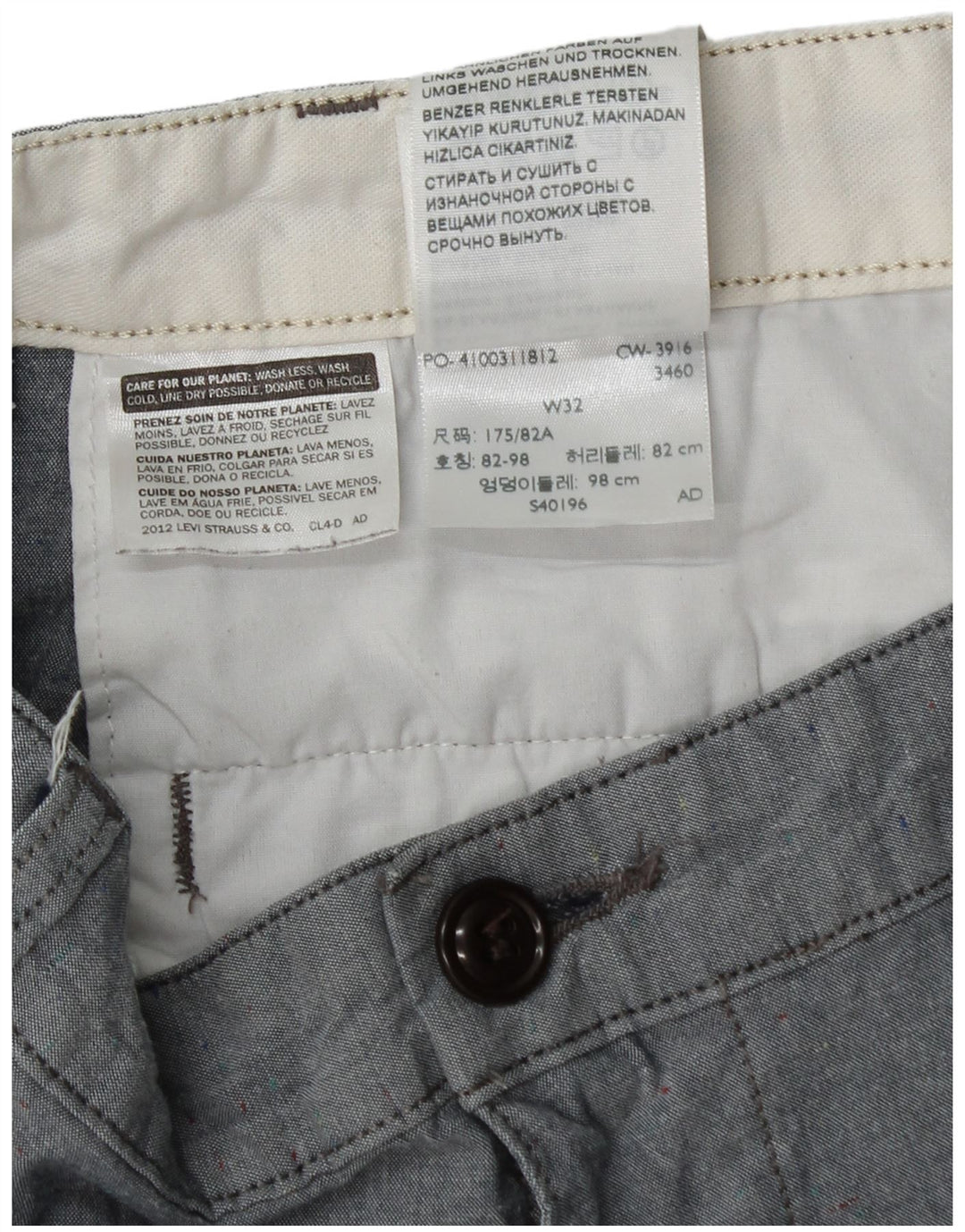 Ανδρικό σορτς Chino Dockers W32 Μεσαίο γκρι βαμβακερό