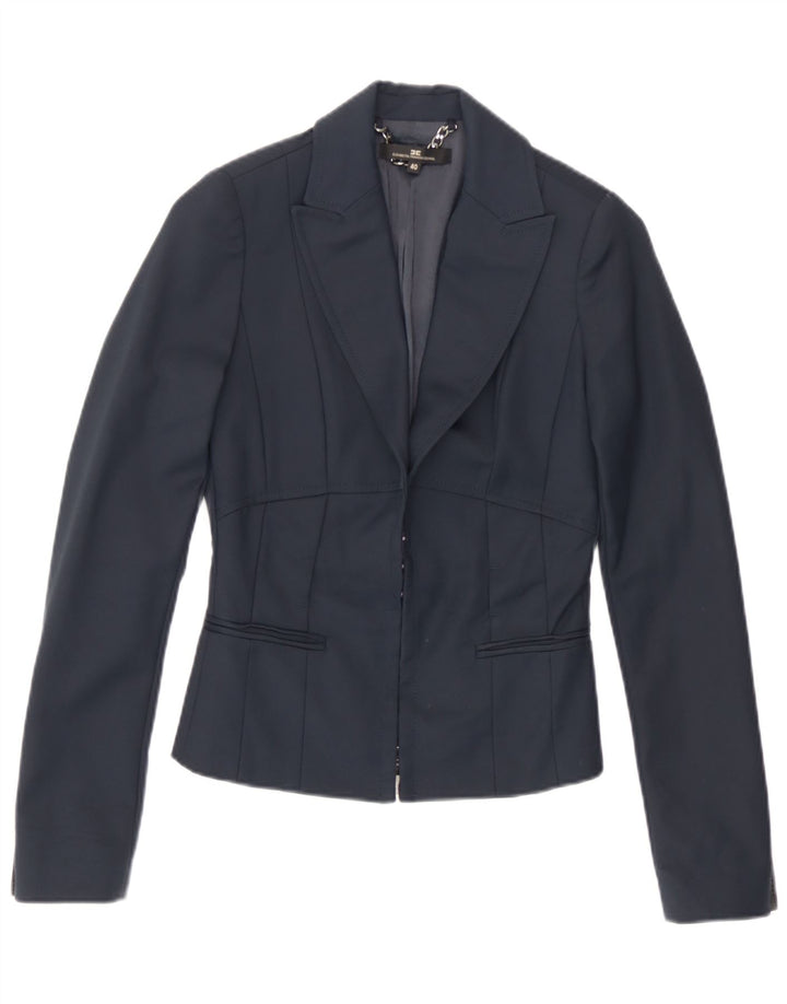 Elisabetta Franchi Γυναικείο σακάκι IT 40 Small Navy Blue Βαμβακερό