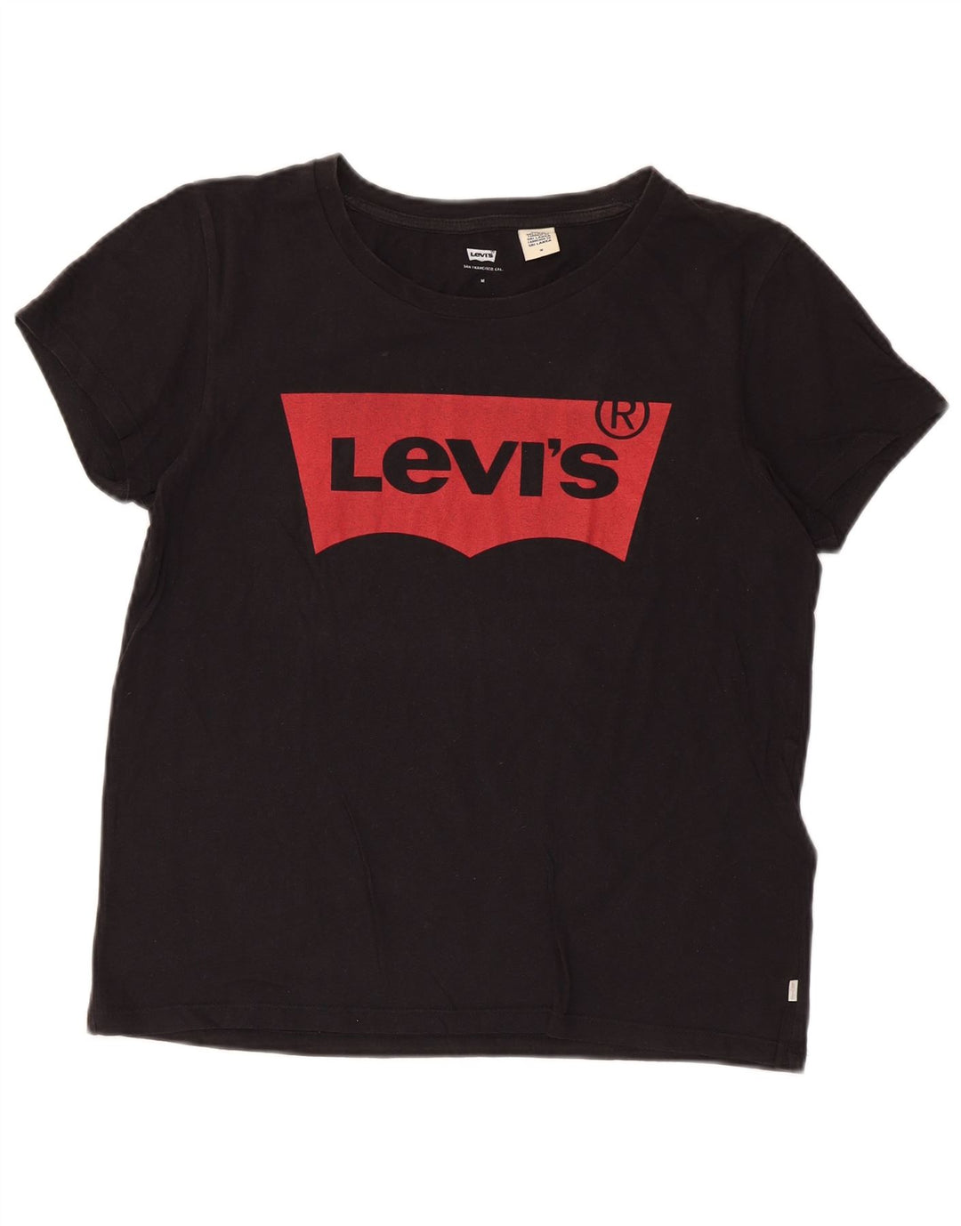 Γυναικείο γραφικό μπλουζάκι Levi's Top UK 14 μεσαίο μαύρο βαμβακερό