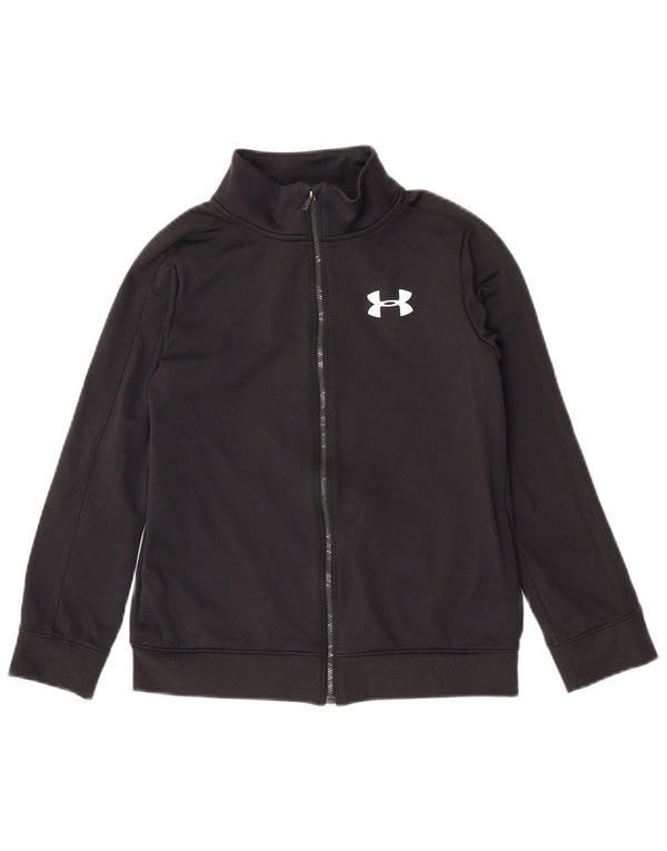 Under Armour Boys Tracksuit Top Jacket 9-10 Years Medium Black Polyester