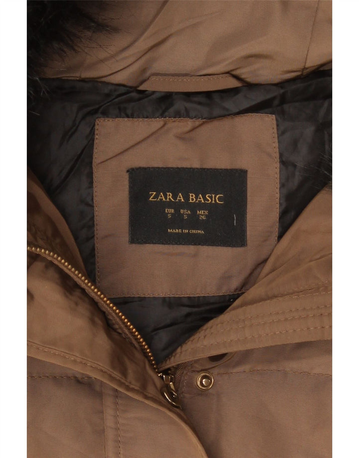 Zara Γυναικείο μπουφάν με κουκούλα UK 10 Small Brown