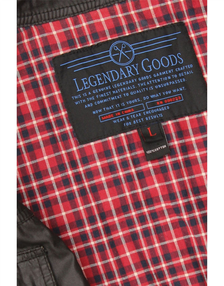 Vintage Ανδρικό Utility Jacket UK 40 Large Μαύρο Βαμβακερό