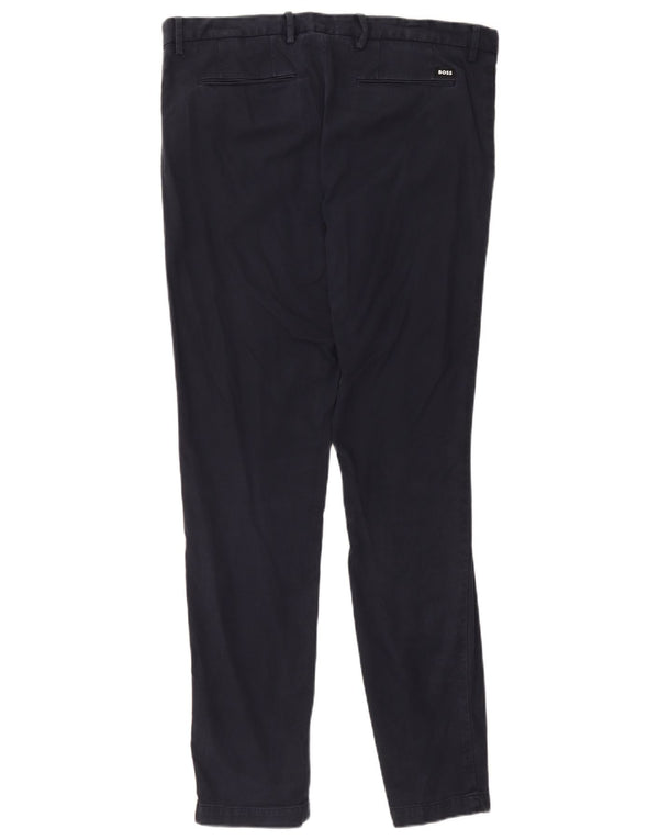 Ανδρικό παντελόνι Chino Hugo Boss Slim EU 50 Large W34 L32 Navy Blue Cotton