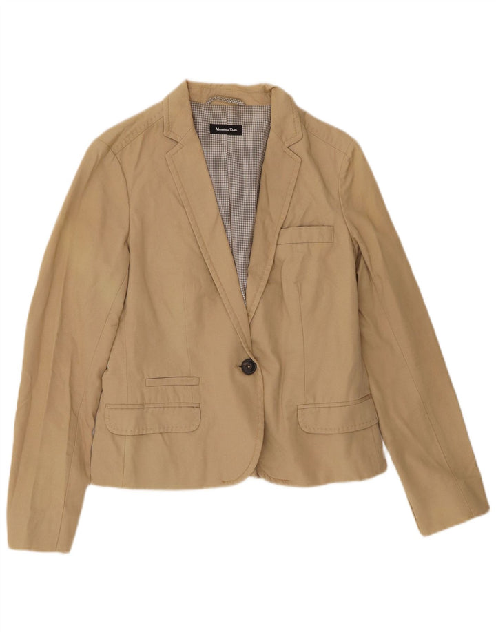 MASSIMO DUTTI Γυναικείο σακάκι 1 κουμπιού μπλέιζερ EU 40 μεσαίο βαμβακερό μπεζ