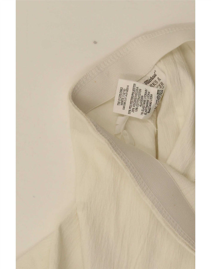 Marks & Spencer Γυναικεία Μίνι Pencil Φούστα UK 10 Small W25 White Polyester
