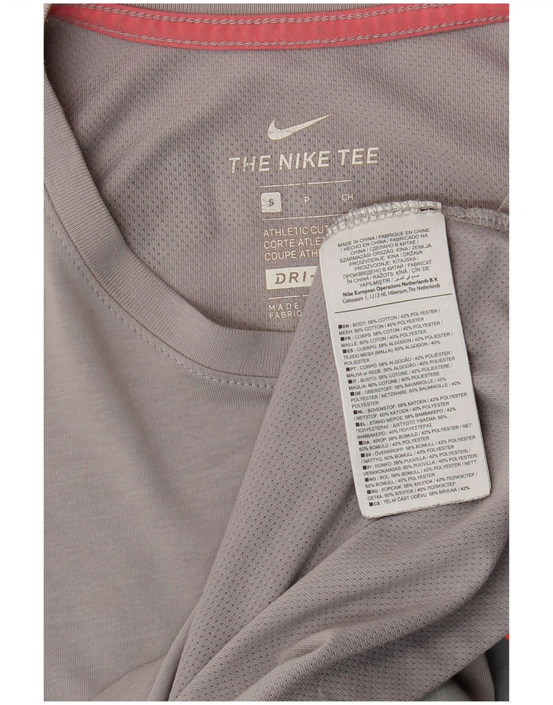 Ανδρικό γραφικό μπλουζάκι Nike Dri Fit, μακρυμάνικο, μικρό γκρι βαμβακερό