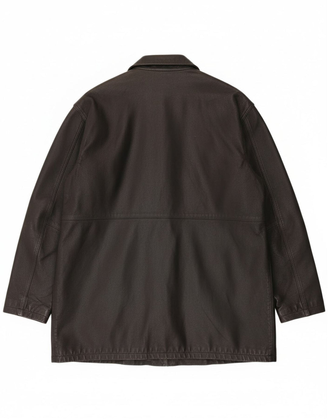 Vintage Ανδρικό Duffle Δερμάτινο Μπουφάν UK 42 XL Μαύρο Δερμάτινο
