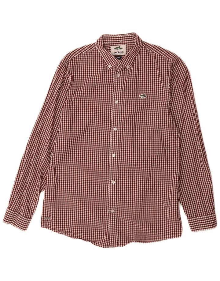 Ανδρικό πουκάμισο LE SHARK Μεγάλο Βουργουνδί Gingham Cotton