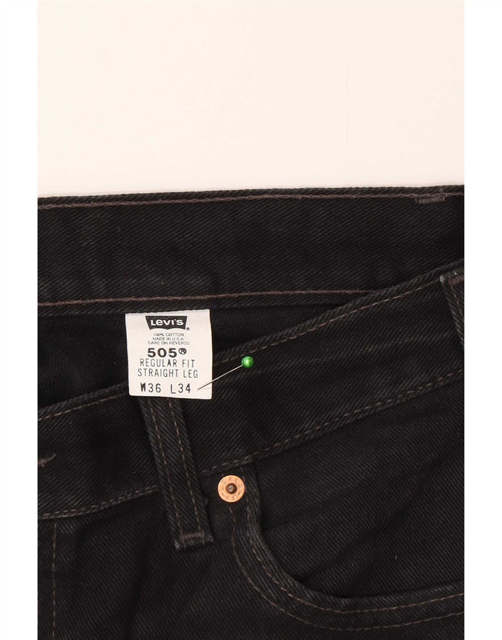 Levi's Mens 505 Regular Fit Straight Jeans W36 L34 Γκρι βαμβακερό