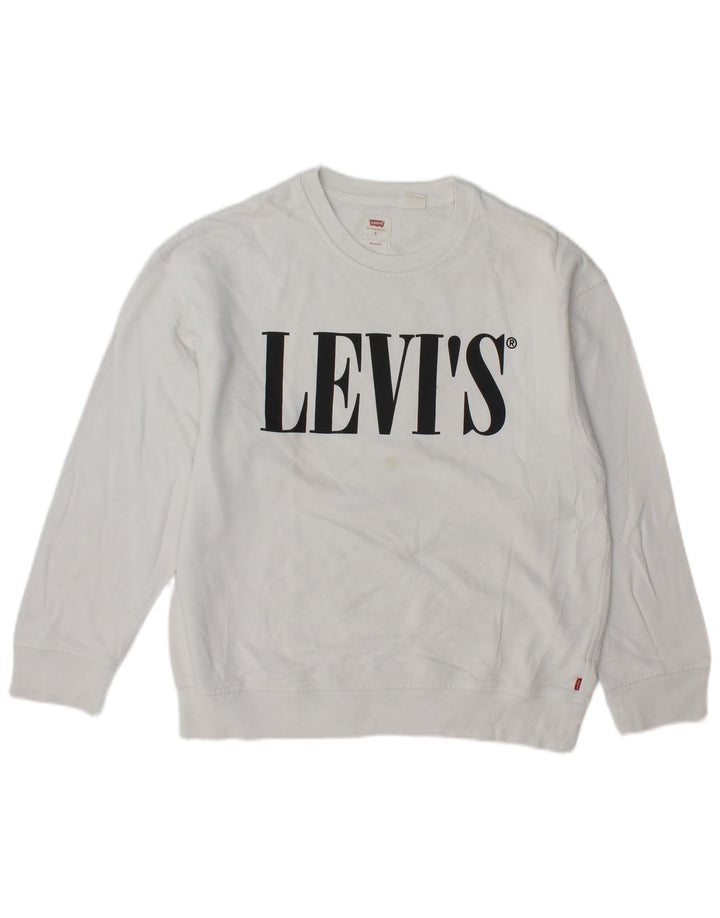 Ανδρικό φούτερ Levi's Relaxed Graphic Jumper Μικρό λευκό βαμβακερό