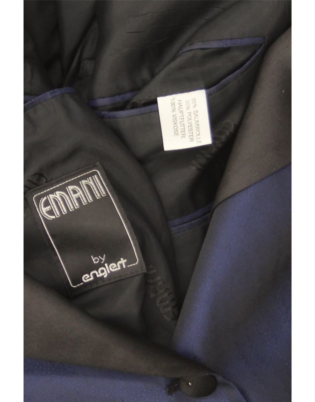 Γυναικείο μπλέιζερ 1 κουμπιού μπουφάν UK 16 μεγάλο navy μπλε βαμβακερό