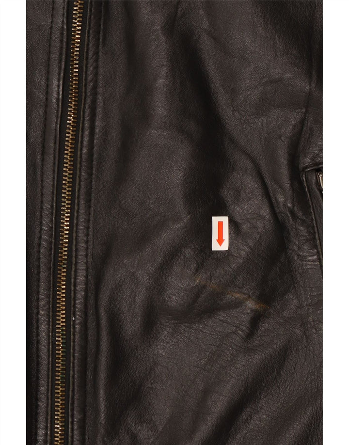 Vintage Ανδρικό Δερμάτινο Μπουφάν Racer IT 54 XL Μαύρο Δερμάτινο