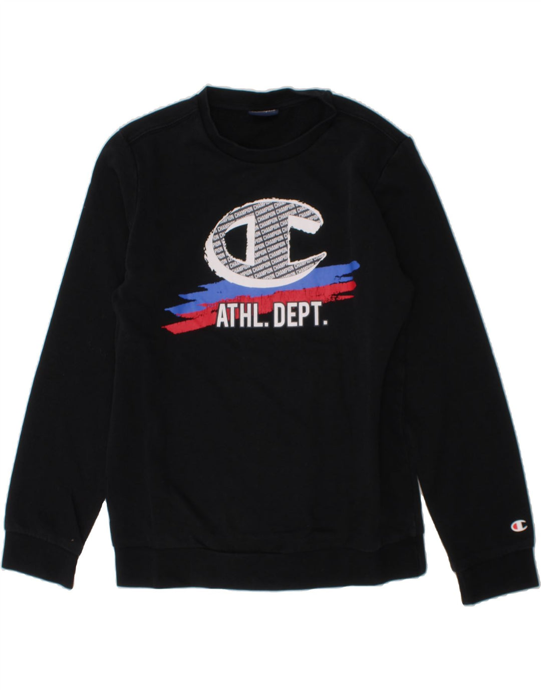 CHAMPION Boys Graphic Sweatshirt Jumper 11-12 Years Medium  Black Cotton Vintage Champion and Second-Hand Champion from Messina Hembry 