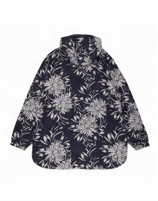 Marks & Spencer Γυναικείο Αδιάβροχο με κουκούλα UK 16 Large Navy Blue Floral