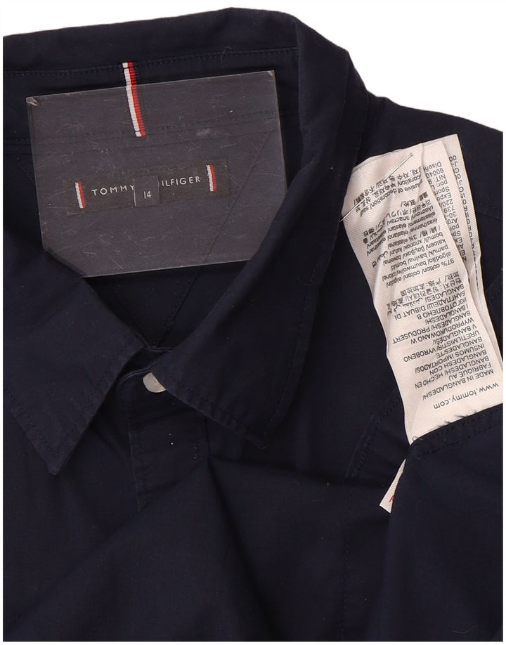 TOMMY HILFIGER Αγορικό πουκάμισο 13-14 ετών Navy Blue Cotton