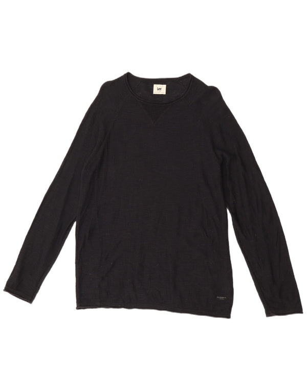 Πουλόβερ Lee Mens Crew Neck Jumper Μικρό μαύρο βαμβακερό