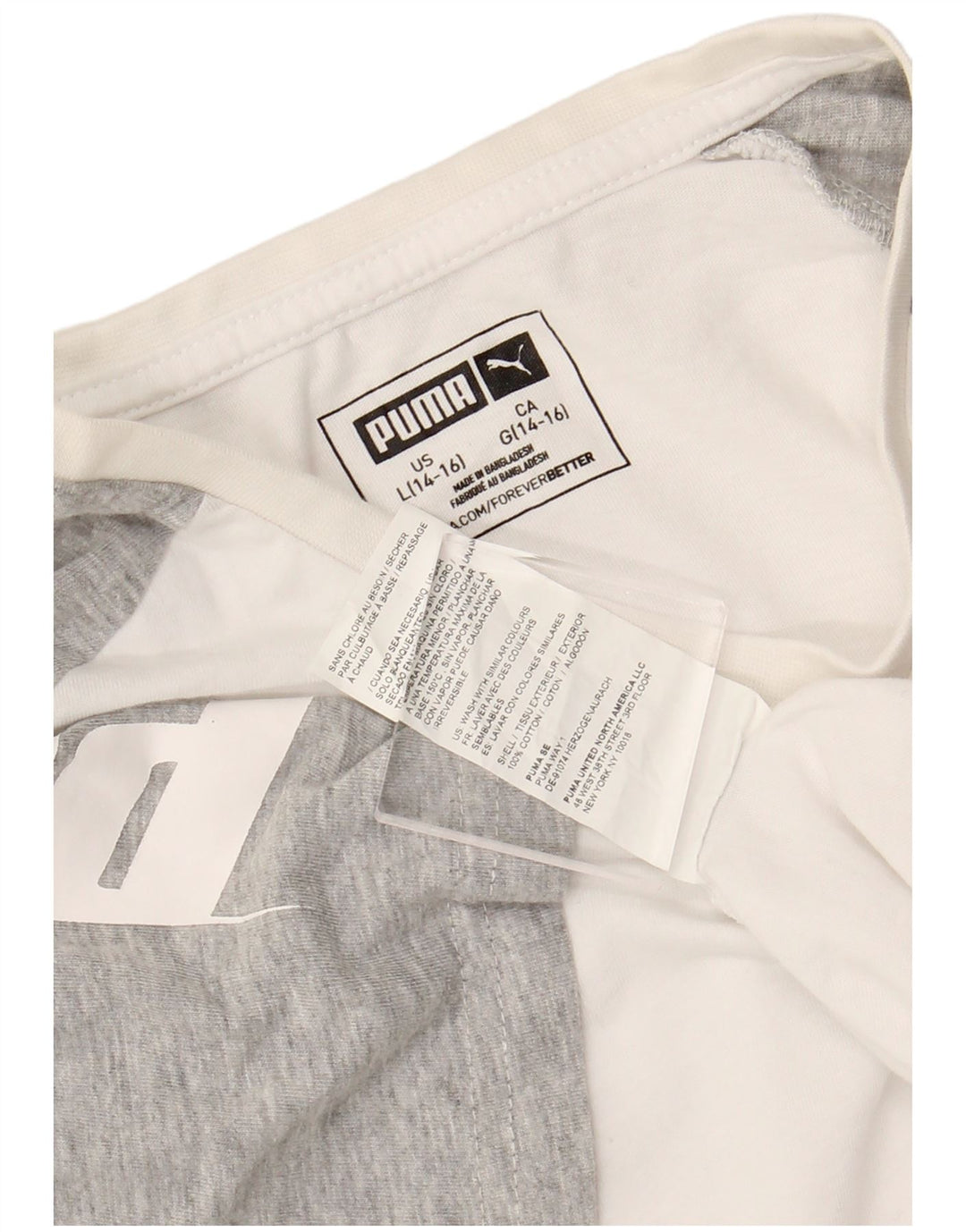 Γραφικό μπλουζάκι PUMA για αγόρια 12-13 ετών μεγάλο λευκό χρώμα, βαμβακερό