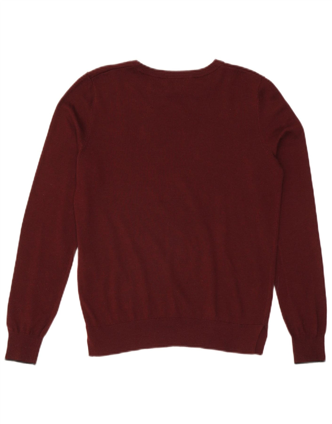 WAREHOUSE Γυναικείο πουλόβερ με λαιμόκοψη UK 10 Small Burgundy Polyester