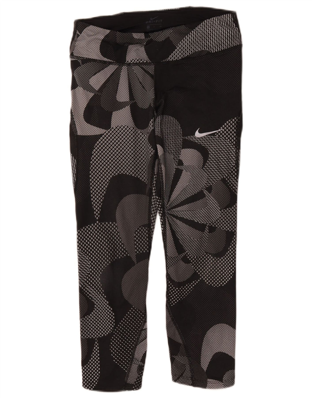 Γυναικεία γραφικά κολάν Capri Nike UK 8 Μικρός μαύρος φλοράλ πολυεστέρας