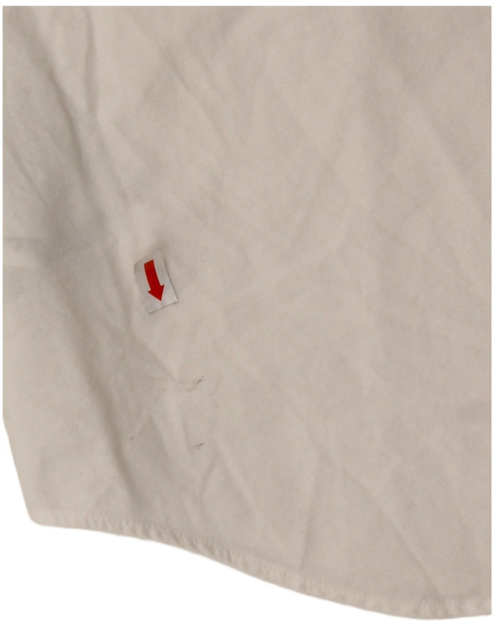 RALPH LAUREN Γυναικείο κοντομάνικο πουκάμισο UK 16 μεγάλο λευκό βαμβακερό