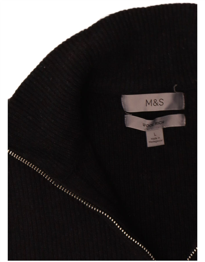 Ανδρικό πουλόβερ ζακέτα Marks & Spencer Μεγάλο Μαλλί Navy Blue