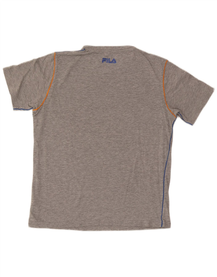 Ανδρικό γραφικό T-Shirt Fila Top Βαμβακερό μεσαίο γκρι