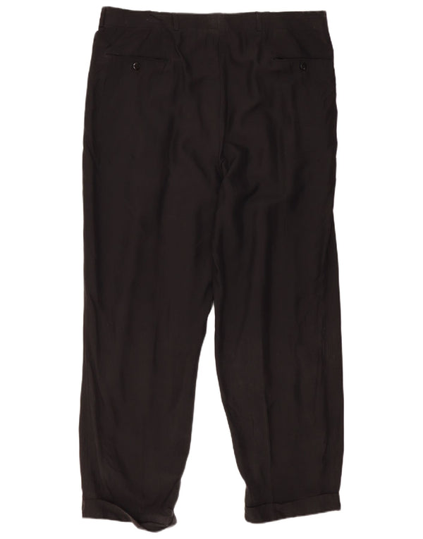 Ανδρικό παντελόνι με καρφίτσα Hugo Boss EU 56 3XL W40 L31 Black Silk Classic