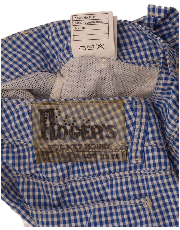 Roy Rogers Boys Chino Shorts 11-12 ετών W26 Blue Gingham Polyamide