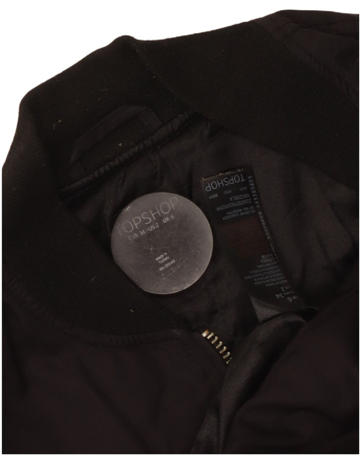 Topshop Γυναικείο Oversized Bomber Jacket UK 6 XS μαύρο πολυεστέρα