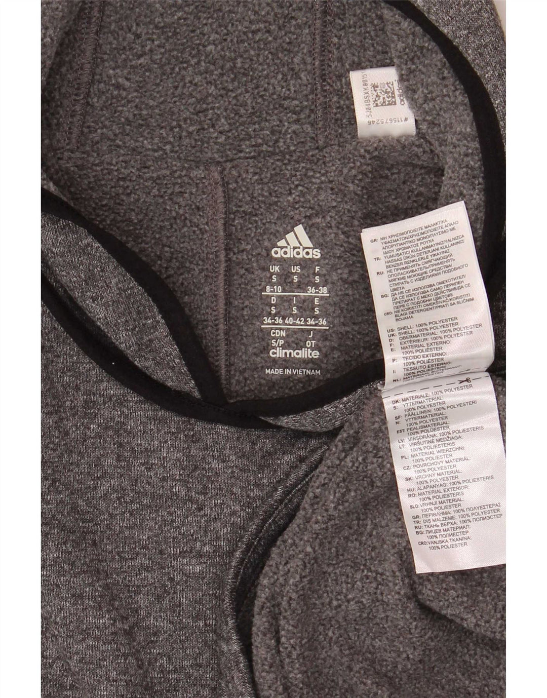 Adidas Womens Climalite Hoodie Jumper UK 8/10 Small Grey Polyester