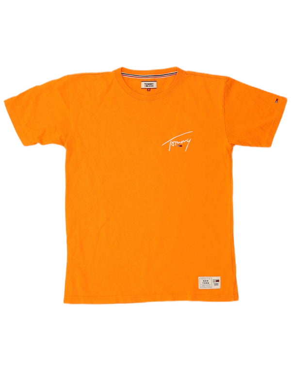 Tommy Hilfiger Ανδρικό γραφικό T-Shirt Top Μικρό πορτοκαλί βαμβακερό