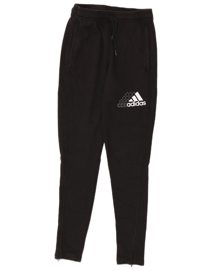 Ανδρική αθλητική φόρμα ADIDAS Παντελόνι Μικρό μαύρο βαμβακερό