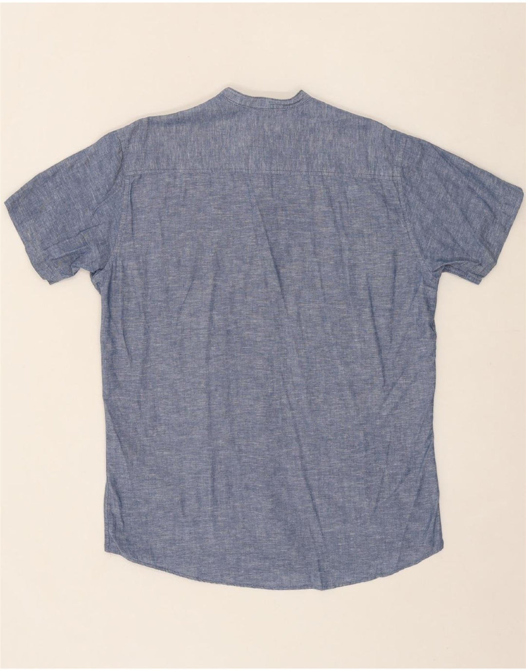 JACK & JONES Mens Premium Slim Short Sleeve Shirt Medium Blue Cotton Vintage Jack & Jones and Second-Hand Jack & Jones from Messina Hembry 