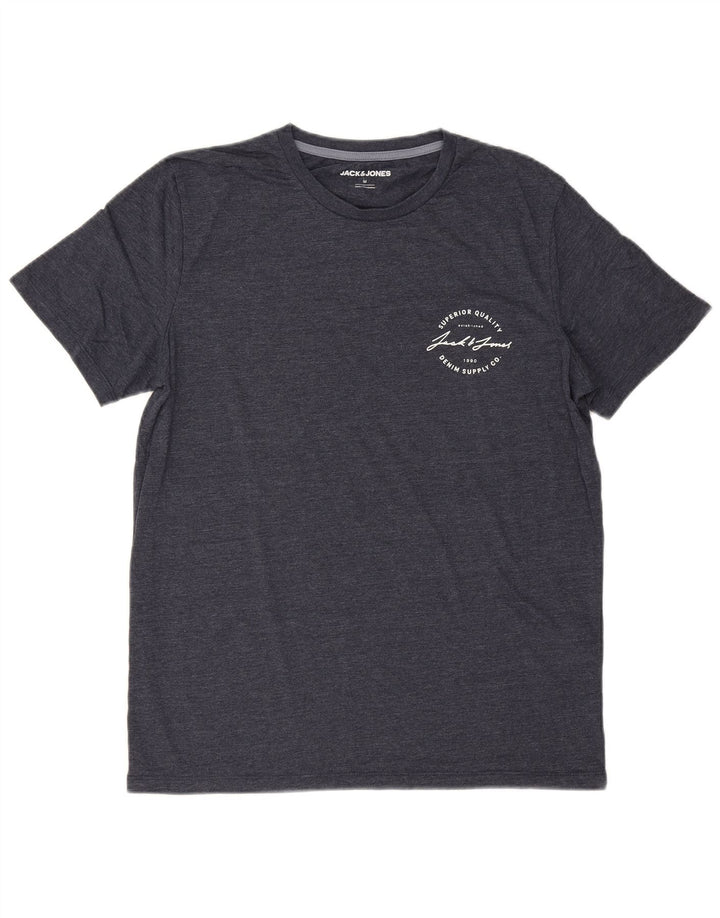 Jack & Jones Ανδρικό T-Shirt Top από μεσαίο ναυτικό μπλε βαμβακερό