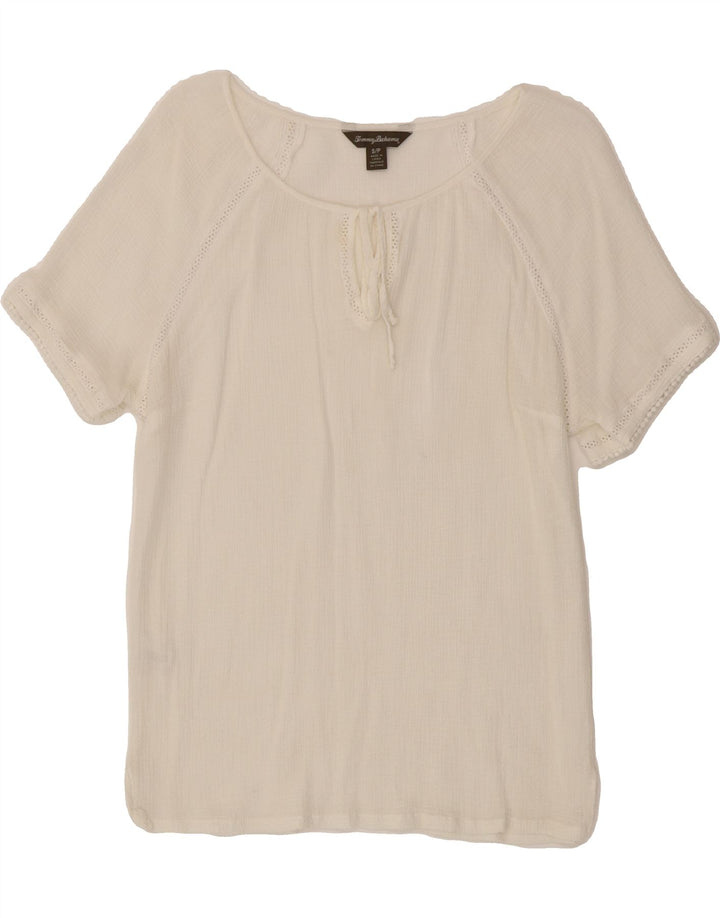 TOMMY BAHAMA Womens Blouse Top UK 10 Small White Vintage Tommy Bahama and Second-Hand Tommy Bahama from Messina Hembry 