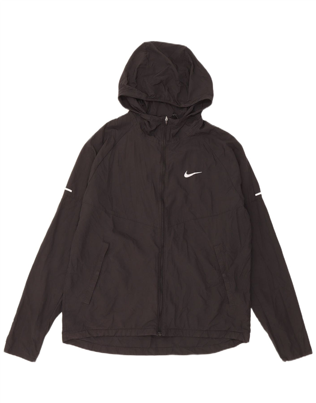 Γυναικεία αθλητική φόρμα Nike Running Hooded Top Jacket UK 14 Medium Black