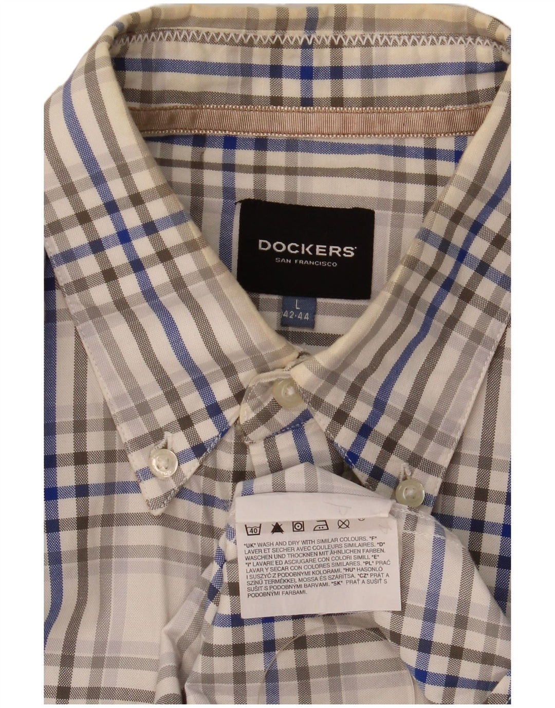Ανδρικό πουκάμισο Dockers Μέγεθος 42/44 Μεγάλο πολύχρωμο βαμβάκι