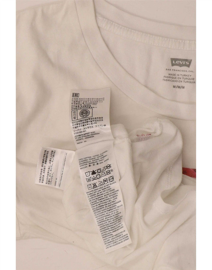 Γυναικείο γραφικό μπλουζάκι Levi's Top UK 12 μεσαίο λευκό βαμβακερό