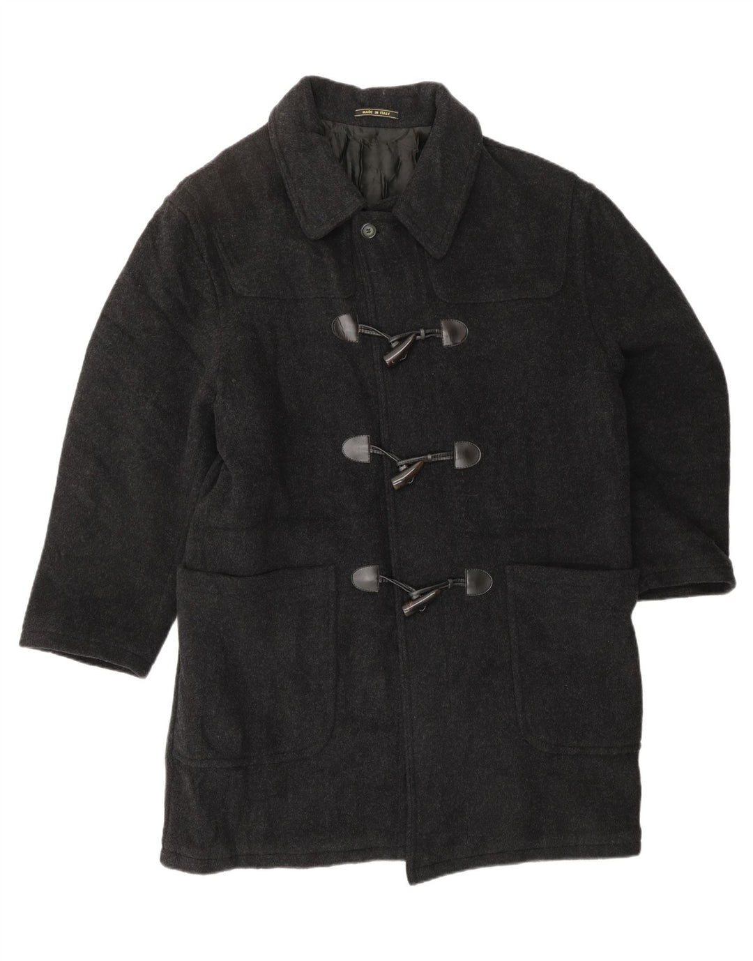 VINTAGE Ανδρικό παλτό Duffle UK 46 3XL Γκρι μαλλί