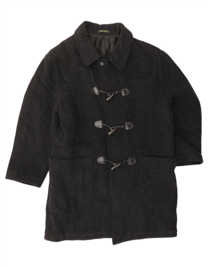 VINTAGE Ανδρικό παλτό Duffle UK 46 3XL Γκρι μαλλί