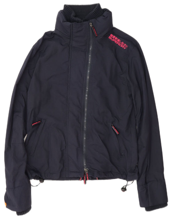 Superdry γυναικείο μπουφάν βροχής UK 14 Medium Navy Blue Nylon