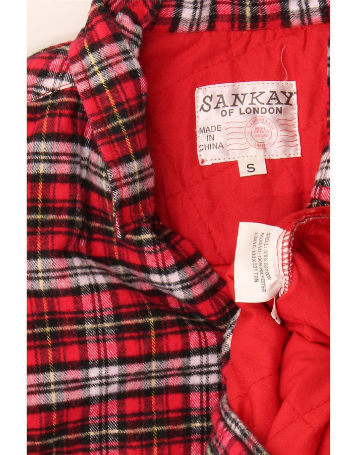 VINTAGE Mens Flannel Shirt Small Red Check Cotton Vintage Vintage and Second-Hand Vintage from Messina Hembry 