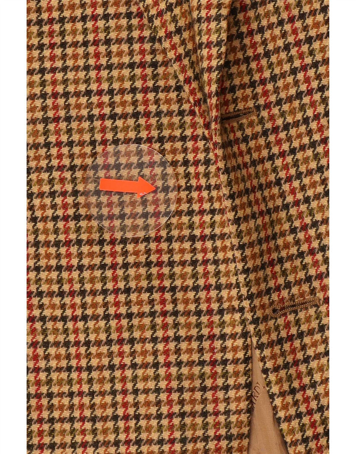 Trussardi Ανδρικό σακάκι μπλέιζερ IT 50 Large Brown Houndstooth Wool