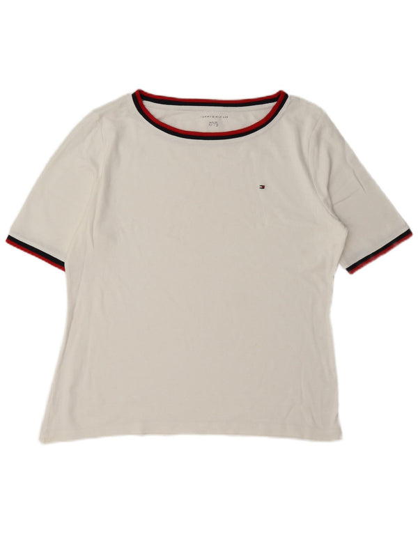 Tommy Hilfiger γυναικείο κοντομάνικο μπλουζάκι με κανονική εφαρμογή Top UK 18 XL Λευκό