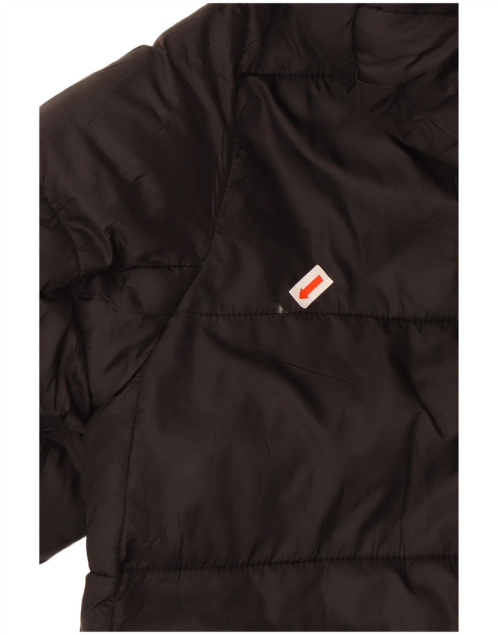 ZARA Γυναικείο παλτό με κουκούλα μεγάλου μεγέθους UK 10 μικρό μαύρο πολυεστέρα