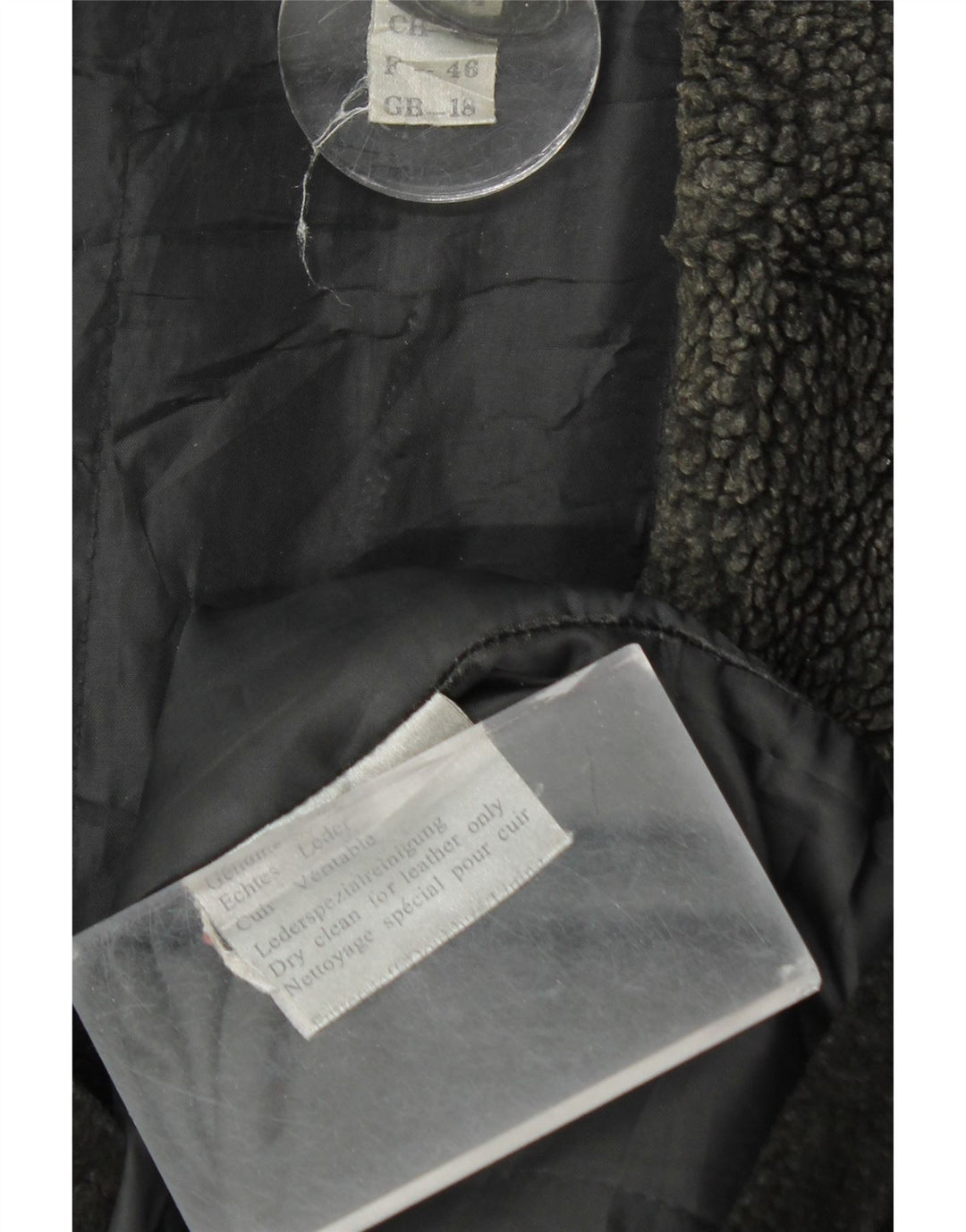 VINTAGE Γυναικείο Σουέντ Πανωφόρι UK 18 XL Μαύρο Δερμάτινο