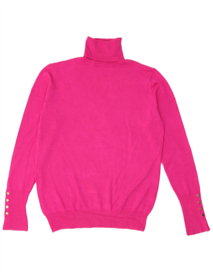 Zara Γυναικείο πουλόβερ με ρολό λαιμόκοψη UK 12 Medium Pink