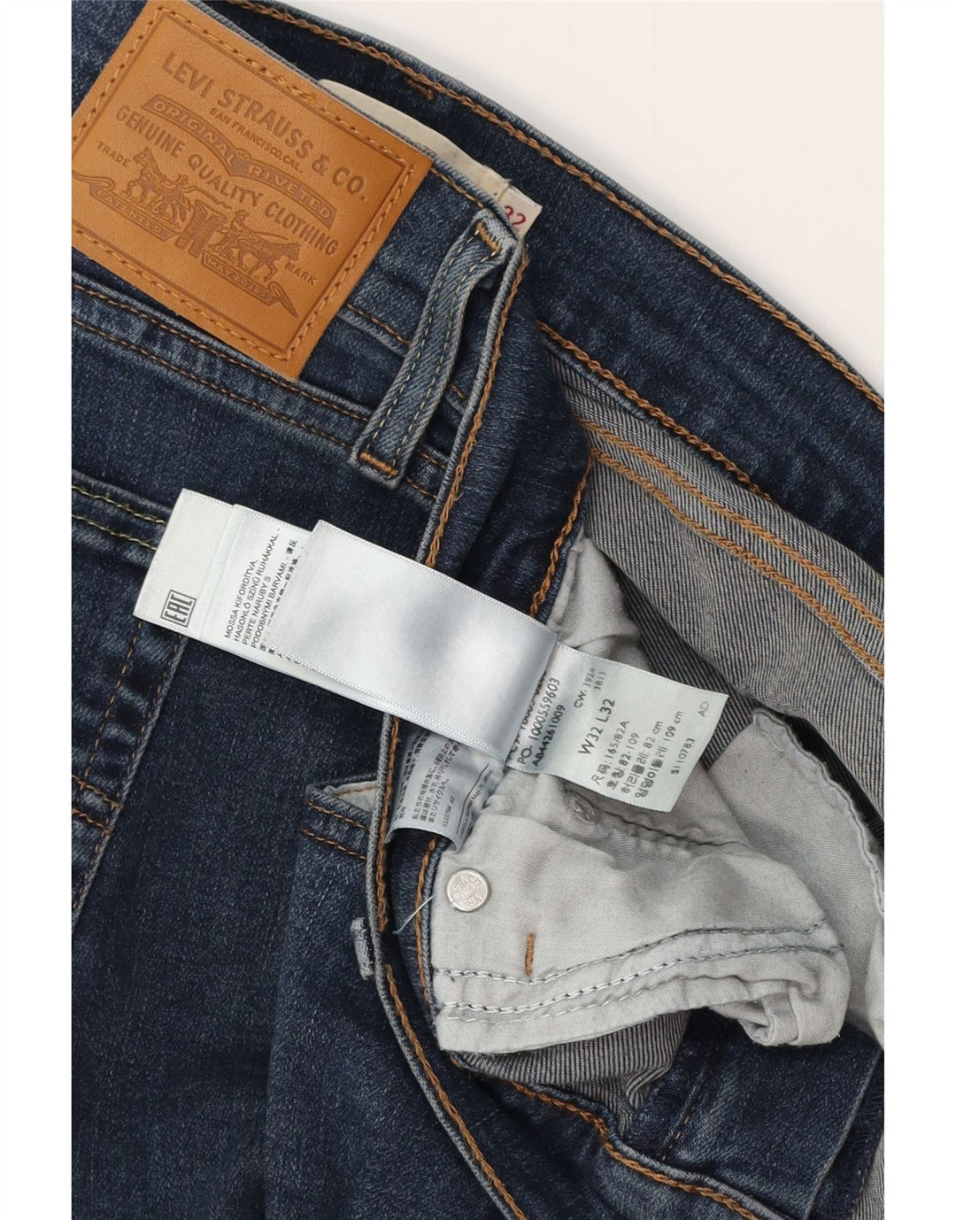 LEVI'S Γυναικείο 724 ψηλό ίσιο τζιν W32 L32 Μπλε βαμβακερό