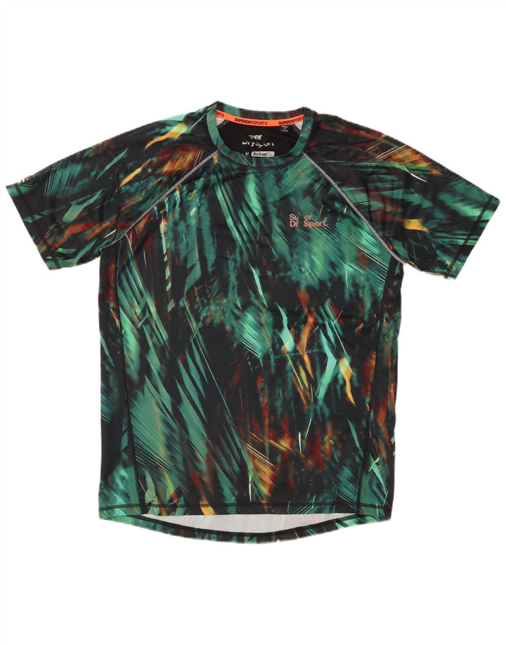 Ανδρικό T-Shirt SUPERDRY Active Top Μεσαίο Πράσινο Γεωμετρικό