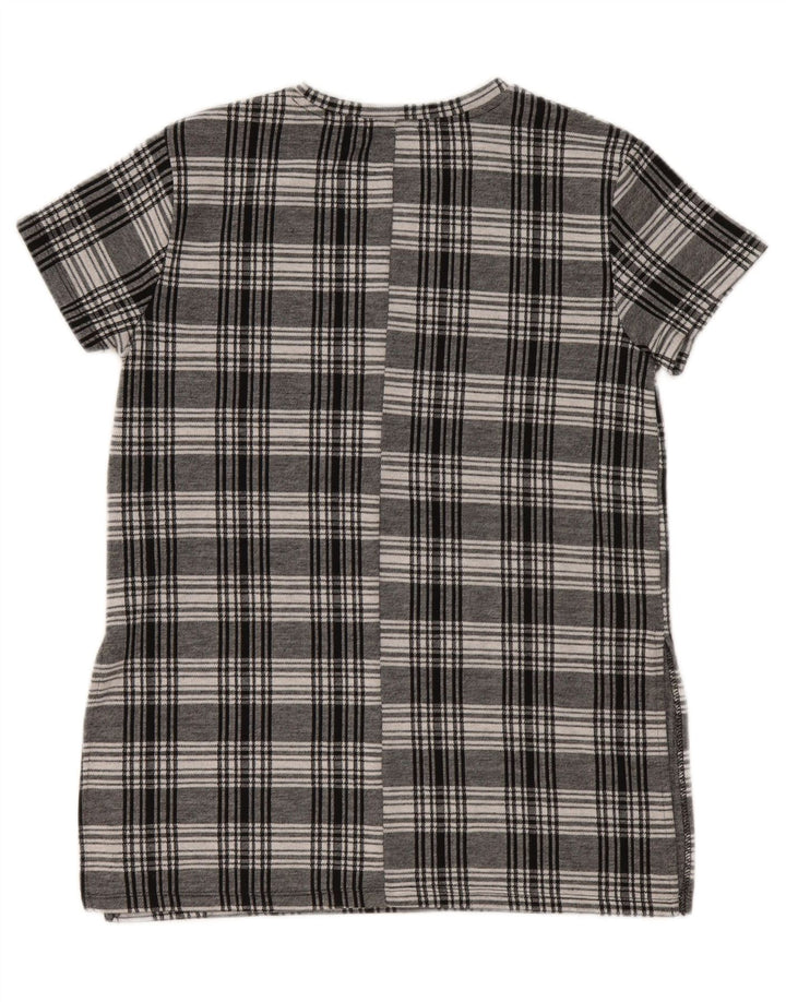ZARA Womens Trafaluc Tunic Top 10 Small Grey Check